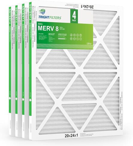 14 × 24 × 1 فلتر هواء 4 عبوات، MERV 8 مطوية مرشحات هواء للدفاع عن الغبار بديلة لمكيف الهواء HVAC فلتر فرن التيار المتردد، متين وخفيف الوزن in Saudi Arabia