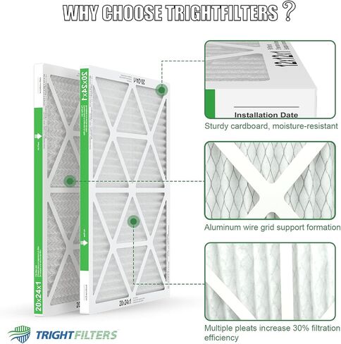14 × 24 × 1 فلتر هواء 4 عبوات، MERV 8 مطوية مرشحات هواء للدفاع عن الغبار بديلة لمكيف الهواء HVAC فلتر فرن التيار المتردد، متين وخفيف الوزن in Saudi Arabia