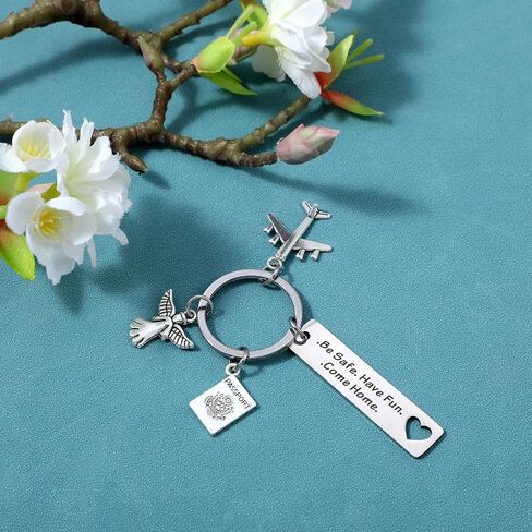Travel Keychain, Passport Angel Airplane Keychain, Be Safe Have Fun Come Home Safe Travel Gift for Husband Boyfriend Travelers in Saudi Arabia