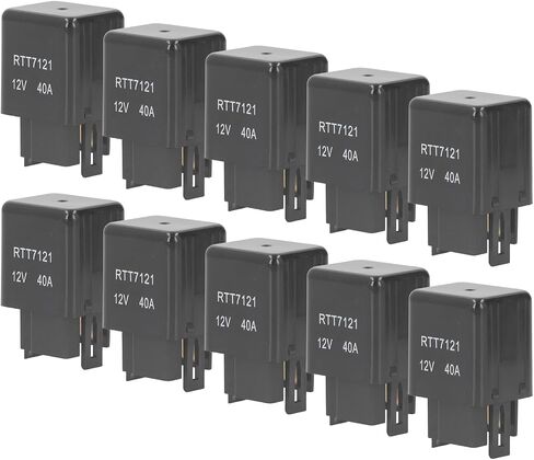 10pcs Car Relay RTT7121 4 pin 40A 12V Car Relay for Automotive Truck Van Motorcycle Boat with ABS Material 90987 02006 9098702006 056700 6912 0567006912 85925 17010 in Saudi Arabia