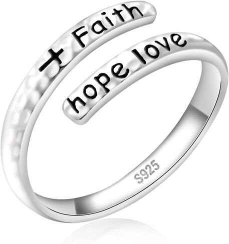 حلقة ملهمة للنساء - 925 الجنيه الاسترليني الفضي Hypoallergenic Hope Cross Cross Ring Ring Ring Deligions Home News Jewelry Gift in Kuwait