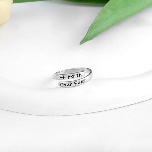 حلقة ملهمة للنساء - 925 الجنيه الاسترليني الفضي Hypoallergenic Hope Cross Cross Ring Ring Ring Deligions Home News Jewelry Gift in Kuwait