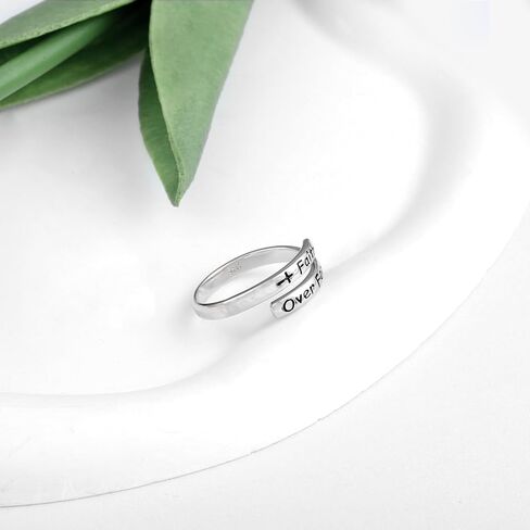 حلقة ملهمة للنساء - 925 الجنيه الاسترليني الفضي Hypoallergenic Hope Cross Cross Ring Ring Ring Deligions Home News Jewelry Gift in Kuwait