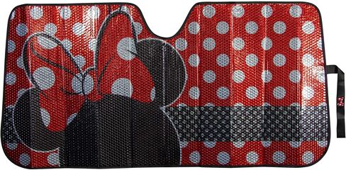 Plasticolor 003831R01 Disney Minnie Dots Foil Accordian Sunshade for Car Truck or SUV, Silver in Saudi Arabia