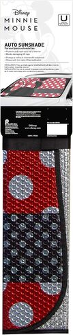 Plasticolor 003831R01 Disney Minnie Dots Foil Accordian Sunshade for Car Truck or SUV, Silver in Saudi Arabia