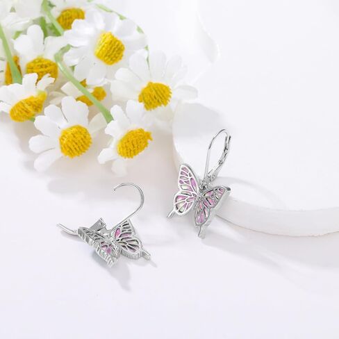 Butterfly Earrings for Women 925 Sterling Silver Butterfly Dangle Drop Earrings Animal Earrings Butterfly Jewelry Gifts for Women in Saudi Arabia