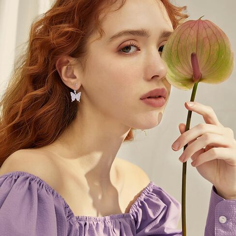 Butterfly Earrings for Women 925 Sterling Silver Butterfly Dangle Drop Earrings Animal Earrings Butterfly Jewelry Gifts for Women in Saudi Arabia