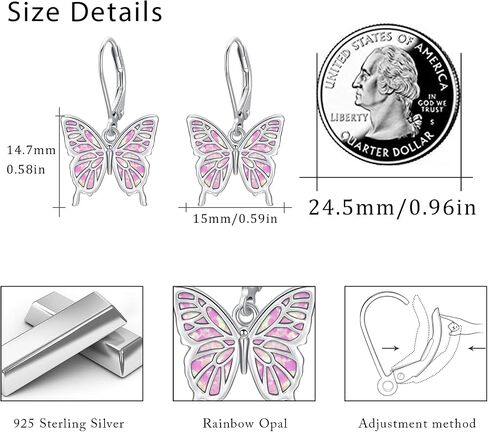 Butterfly Earrings for Women 925 Sterling Silver Butterfly Dangle Drop Earrings Animal Earrings Butterfly Jewelry Gifts for Women in Saudi Arabia