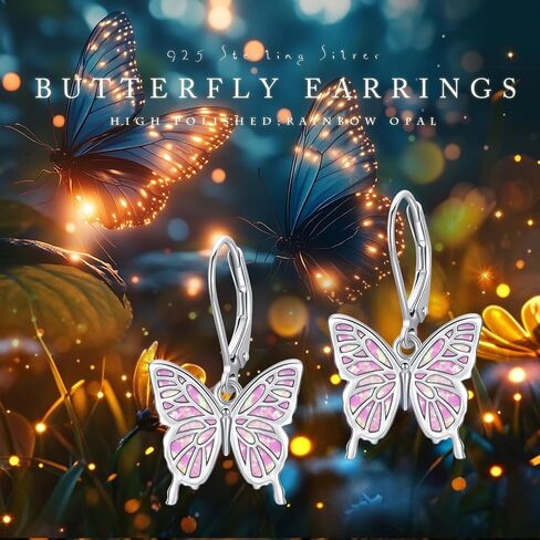 Butterfly Earrings for Women 925 Sterling Silver Butterfly Dangle Drop Earrings Animal Earrings Butterfly Jewelry Gifts for Women in Saudi Arabia