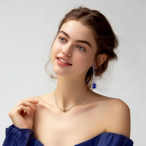 1920s Gatsby Earrings Roaring 20s Vintage Long Dangle Earrings Art Deco Rhinestone Flapper Earrings for Women Wedding Prom Halloween Party Costume Decoration in Kuwait