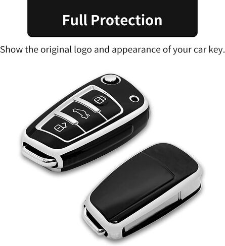 Offcurve for Audi Key Fob ، Premium Soft TPU 360 درجة الحماية الكاملة مفتاح القشرة المتوافقة مع Audi A1 A3 Q7 Q7 R8 A6L TT Off-H-PHILE in Saudi Arabia