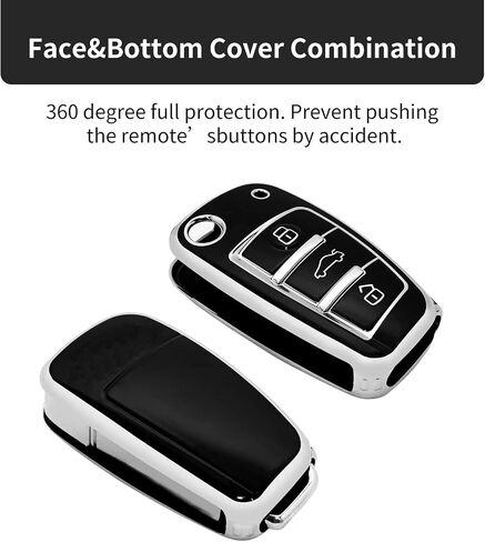 Offcurve for Audi Key Fob ، Premium Soft TPU 360 درجة الحماية الكاملة مفتاح القشرة المتوافقة مع Audi A1 A3 Q7 Q7 R8 A6L TT Off-H-PHILE in Saudi Arabia