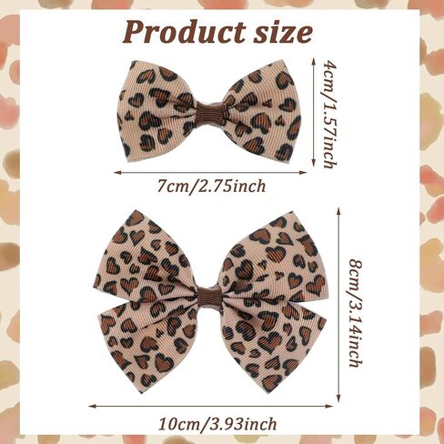 6 Pcs Leopard Bowknot Hair Bow Clips with Metal Slides Aesthetic Cheetah Print Costume Accessories Vintage Bowknot Spring Snap Hair Clips for Long Hair for Women Girls Toddlers Kids Teens in Saudi Arabia