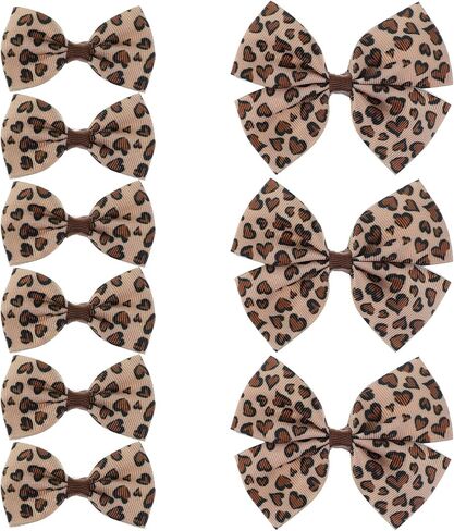 6 Pcs Leopard Bowknot Hair Bow Clips with Metal Slides Aesthetic Cheetah Print Costume Accessories Vintage Bowknot Spring Snap Hair Clips for Long Hair for Women Girls Toddlers Kids Teens in Saudi Arabia