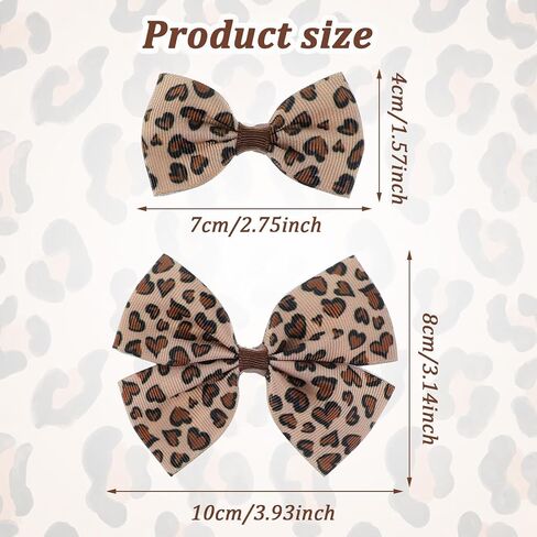 6 Pcs Leopard Bowknot Hair Bow Clips with Metal Slides Aesthetic Cheetah Print Costume Accessories Vintage Bowknot Spring Snap Hair Clips for Long Hair for Women Girls Toddlers Kids Teens in Saudi Arabia