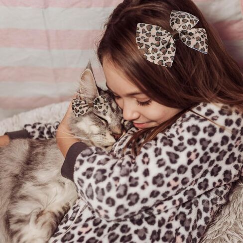 6 Pcs Leopard Bowknot Hair Bow Clips with Metal Slides Aesthetic Cheetah Print Costume Accessories Vintage Bowknot Spring Snap Hair Clips for Long Hair for Women Girls Toddlers Kids Teens in Saudi Arabia