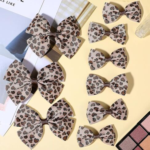 6 Pcs Leopard Bowknot Hair Bow Clips with Metal Slides Aesthetic Cheetah Print Costume Accessories Vintage Bowknot Spring Snap Hair Clips for Long Hair for Women Girls Toddlers Kids Teens in Saudi Arabia