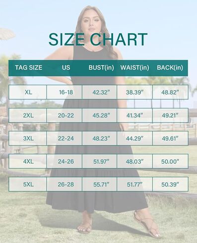 Moon Wood Women's Plus Size Sleeveless Summer Dress Crewneck Tank Casual Flowy Maxi Dress with Pockets Vacation Outfits in Saudi Arabia