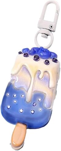 Cute Ice Cream Keychain for Backpacks, Kawaii Dessert Charms, Keyring for Women Girls, Gift for Friend in Saudi Arabia