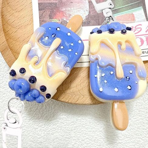 Cute Ice Cream Keychain for Backpacks, Kawaii Dessert Charms, Keyring for Women Girls, Gift for Friend in Saudi Arabia