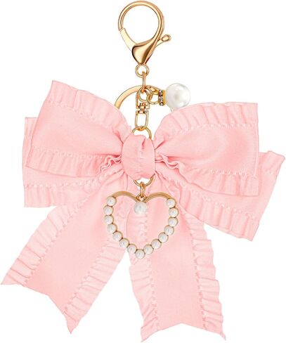 Bow Purse Keychain Charm Bow Keychain Bag Charm for Women Purse, Cute Handbag Charms Bows Key chain Pearl Wristlet Keychains Backpack Keychains Charms Accessories for Purses Key Chains Car Keys in Saudi Arabia