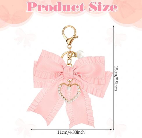 Bow Purse Keychain Charm Bow Keychain Bag Charm for Women Purse, Cute Handbag Charms Bows Key chain Pearl Wristlet Keychains Backpack Keychains Charms Accessories for Purses Key Chains Car Keys in Saudi Arabia