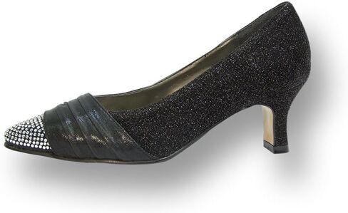 Floral Dolly Women Wide Width Rhinestone Toe Cap Glittery Metallic Pumps in Saudi Arabia