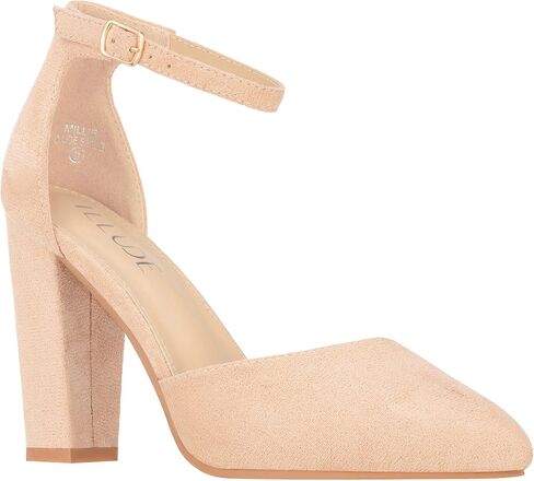 ILLUDE Women's High Block Heels Pumps Pointed Closed Toe Ankle Strap High Heel Pump Shoes in Kuwait
