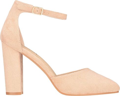 ILLUDE Women's High Block Heels Pumps Pointed Closed Toe Ankle Strap High Heel Pump Shoes in Kuwait
