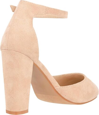 ILLUDE Women's High Block Heels Pumps Pointed Closed Toe Ankle Strap High Heel Pump Shoes in Kuwait