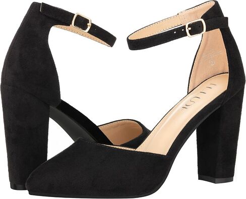 ILLUDE Women's High Block Heels Pumps Pointed Closed Toe Ankle Strap High Heel Pump Shoes in Kuwait