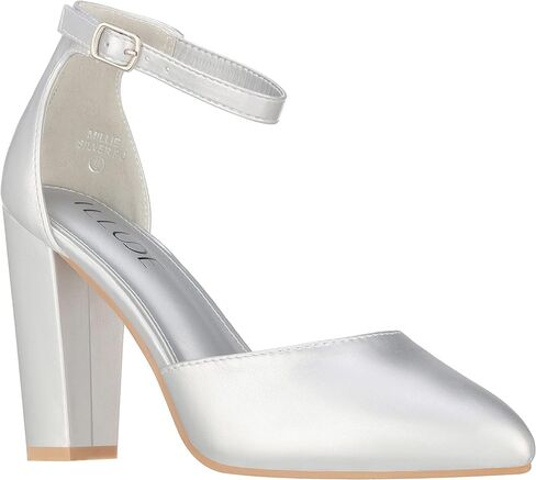 ILLUDE Women's High Block Heels Pumps Pointed Closed Toe Ankle Strap High Heel Pump Shoes in Kuwait