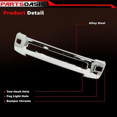 Evan Fischer Bumper for Ram 2500 3500 2011-2018 Front Chrome Steel w/Fog Light Holes w/o parking aid sensor holes Replaces # 68045698AB CH1002390 in Saudi Arabia
