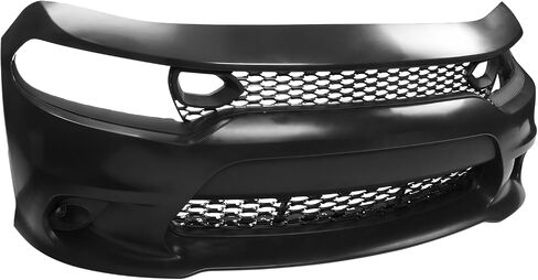 FREEMOTOR802 Front Bumper Conversion Replacement, Compatible with 2015-2023 Dodge Charger (Except Widebody), 19 SRT Hellcat Style Unpainted PP Bumper Assembly Full Set, W/ 19 SRT 392 Style Fog Lights in Saudi Arabia