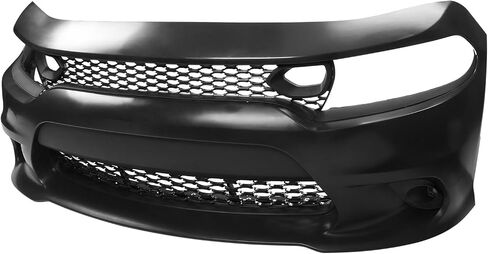 FREEMOTOR802 Front Bumper Conversion Replacement, Compatible with 2015-2023 Dodge Charger (Except Widebody), 19 SRT Hellcat Style Unpainted PP Bumper Assembly Full Set, W/ 19 SRT 392 Style Fog Lights in Saudi Arabia