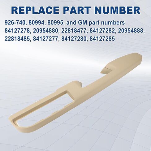 80995 Front-Right Passenger Side Armrest - Repair Compatible with Chevy Silverado Avalanche Tahoe Suburban & GMC Sierra Yukon 2010-2014, Door Release Handle Above Armrest - GM# 84127282 (27In - Tan) in Saudi Arabia