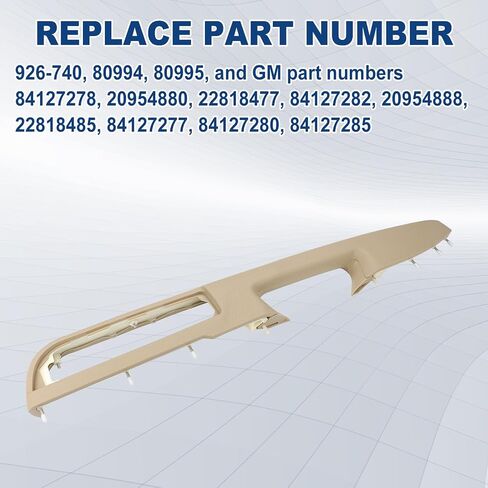 80995 Front-Right Passenger Side Armrest - Repair Compatible with Chevy Silverado Avalanche Tahoe Suburban & GMC Sierra Yukon 2010-2014, Door Release Handle Above Armrest - GM# 84127282 (27In - Tan) in Saudi Arabia