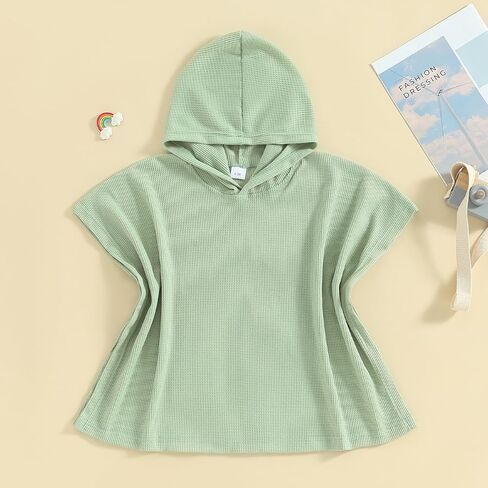 Toddler Baby Girl Hooded Beach Towels Baby Girl Bow Ruffled Swimsuit Cover up Summer Beach Bath Poncho Towel Cloak in Saudi Arabia