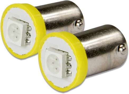 سلالة السيارات BA9S 1 x 5050 CARDBUS SMD AMBER LED لمبة (حزمة 2) in Saudi Arabia