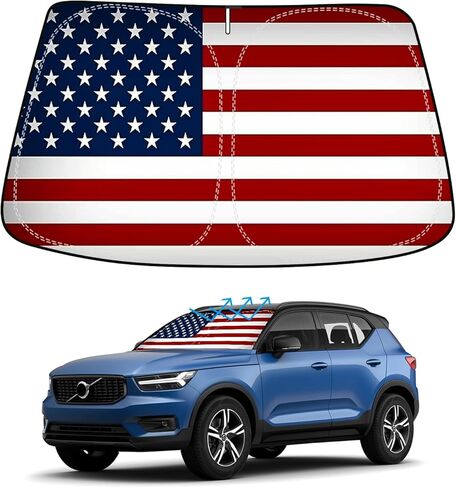 BESTVIEW Car Windshield Sun Shade Compatible with Volvo XC60 2018-2024 2025 - Foldable Reflective Sunshade for UV Protection & Heat Reduction in Saudi Arabia