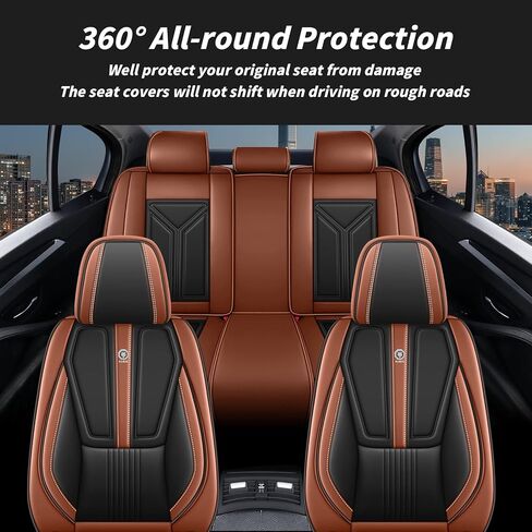 Arazi Car Seat Cover Full Set for Lexus RX350 2007-2025,Full Coverage Nappa Leather Seat Covers Waterproof Seat Protector (Black&Brown,5 Seats Standard) in Saudi Arabia