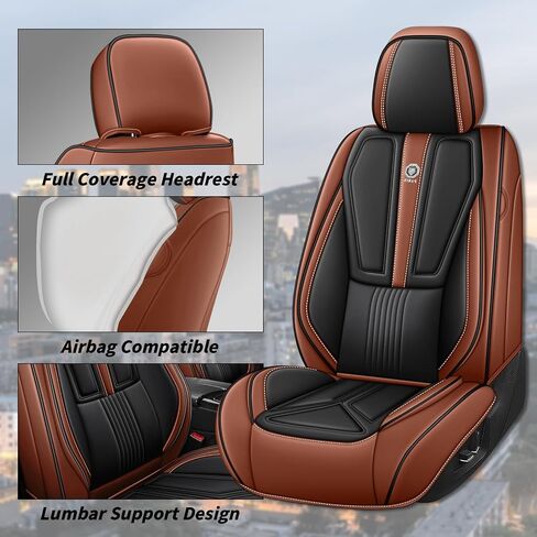 Arazi Car Seat Cover Full Set for Lexus RX350 2007-2025,Full Coverage Nappa Leather Seat Covers Waterproof Seat Protector (Black&Brown,5 Seats Standard) in Saudi Arabia