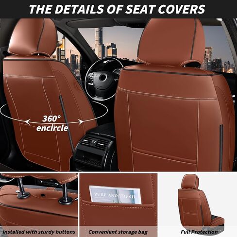 Arazi Car Seat Cover Full Set for Lexus RX350 2007-2025,Full Coverage Nappa Leather Seat Covers Waterproof Seat Protector (Black&Brown,5 Seats Standard) in Saudi Arabia