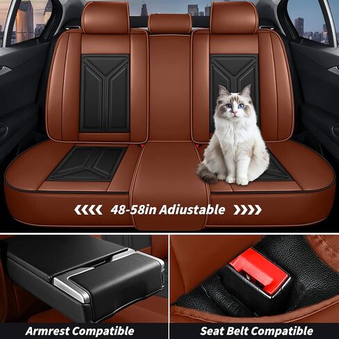 Arazi Car Seat Cover Full Set for Lexus RX350 2007-2025,Full Coverage Nappa Leather Seat Covers Waterproof Seat Protector (Black&Brown,5 Seats Standard) in Saudi Arabia