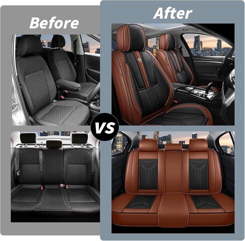 Arazi Car Seat Cover Full Set for Lexus RX350 2007-2025,Full Coverage Nappa Leather Seat Covers Waterproof Seat Protector (Black&Brown,5 Seats Standard) in Saudi Arabia