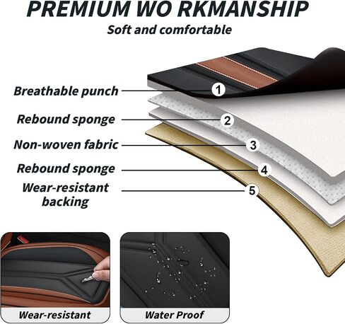 Arazi Car Seat Cover Full Set for Lexus RX350 2007-2025,Full Coverage Nappa Leather Seat Covers Waterproof Seat Protector (Black&Brown,5 Seats Standard) in Saudi Arabia