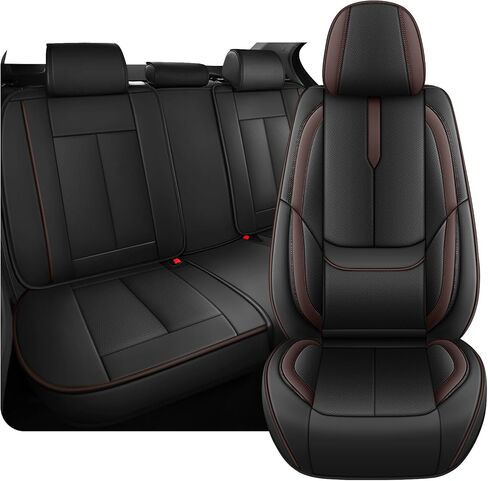 2PCs Front Seat Covers for Honda HRV 2016-2025, Premium Nappa Leather Seat Cover, Fully Wrapped Protect Modern Style Seat Cover (2-Seat Standard, Black & Red) in Kuwait