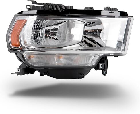 Headlights Assembly Compatible with Dodge Ram 2500 2019-2024,Headlamp Halogen Passenger Side Replacement CH2503334 68360176AE（Chrome Bezel） in Saudi Arabia