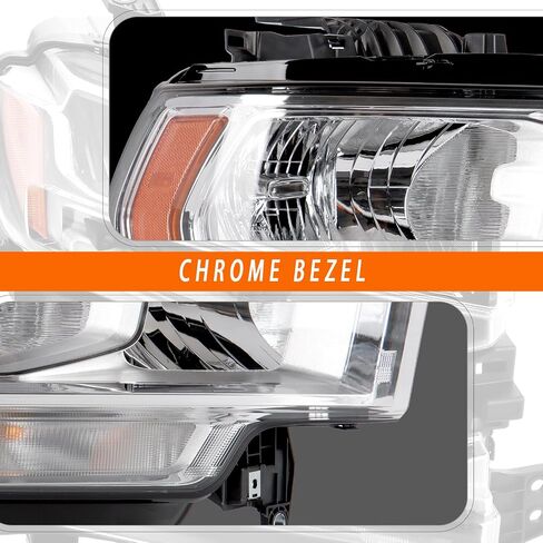 Headlights Assembly Compatible with Dodge Ram 2500 2019-2024,Headlamp Halogen Passenger Side Replacement CH2503334 68360176AE（Chrome Bezel） in Saudi Arabia