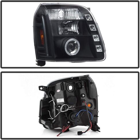 Acanii - لعام 2007-2013 GMC Yukon Denali XL 1500 2500 SUV LED Halo Black Housing Projector Assemblams Assembly in Saudi Arabia